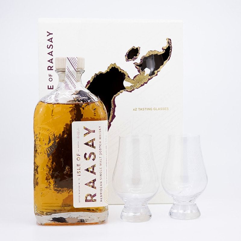 Isle of Raasay Scotch Single Malt Whisky 46.4% 0.7l GB with 2 glasses